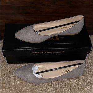 Lulus Holly Suede Grey Flats